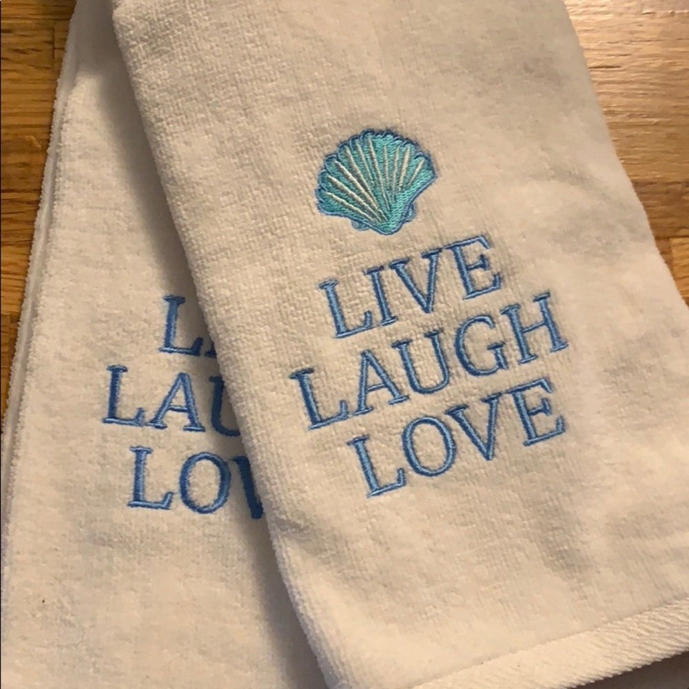 Live Laugh Love Sea Shell Hand Towel